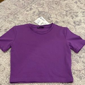 NWT Zara Purple Tee SIZE:SMALL